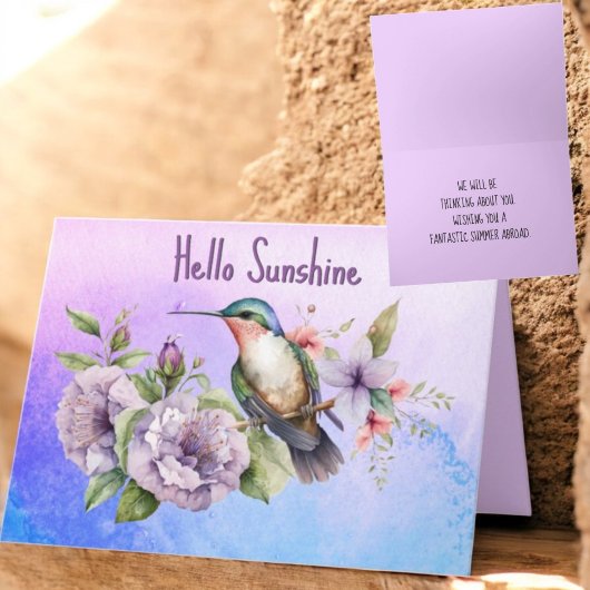 Carte Pensez à vous Colibri & Floral Custom