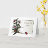 Carte Pensez À Vous : Colibri, Marguerites, Ladybugs (Fleur jaune)