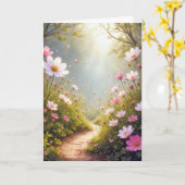 Carte Pensez à vous Cosmos Flower Garden (Fleur jaune)