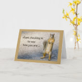 Carte Pensez à vous, Écureuil (Fleur jaune)