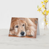 Carte Pensez à vous Golden Retriever (Fleur jaune)