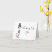 Carte "Pensez à vous" Jote Boho Girl With Bird (Fleur jaune)