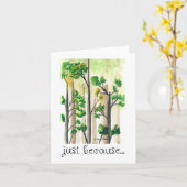 Carte Pensez à vous, juste parce que, Art populaire Arbr (Fleur jaune)