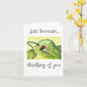 Carte Pensez à vous, Lady Bug Art (Fleur jaune)