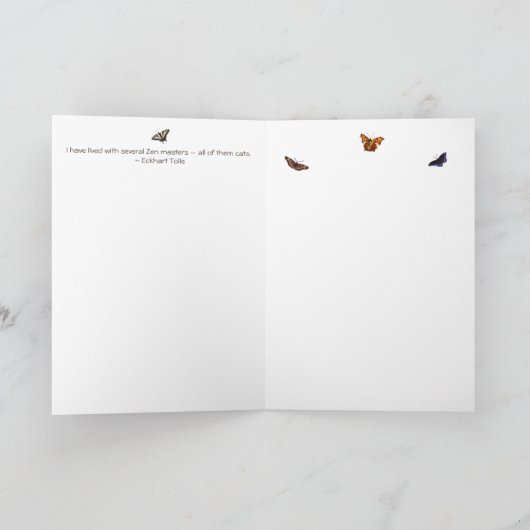 Carte Pensez à vous : mignon chat blanc (Intérieur)