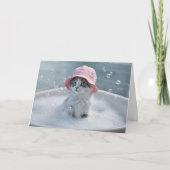 Carte Pensez à vous mignon chat Kitten dans un bain de b (Devant)