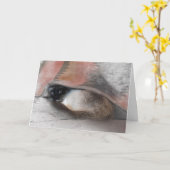 Carte Pensez à vous mignon Siamese et croquis général (Fleur jaune)