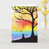 Carte Pensez à vous Mlle Rabbit Card par Bihrle (Fleur jaune)