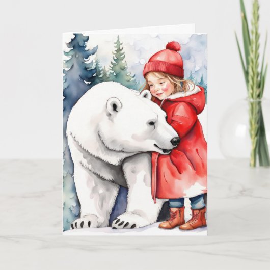 Carte Pensez à vous Ours Polaire Hug (Devant)
