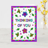 Carte Pensez à vous | Page de coloriage à l'intérieur (Fleur jaune)