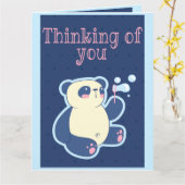 CARTE PENSEZ À VOUS PANDA (Fleur jaune)