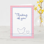 Carte Pensez à vous : perte d'une poule (Fleur jaune)