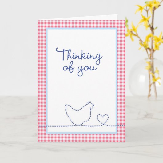 Carte Pensez à vous : perte d'une poule (Fleur jaune)