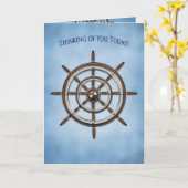 Carte Pensez à vous, roue du navire, Helm (Fleur jaune)