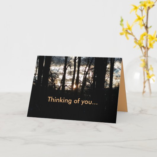 Carte Pensez à vous Sunset hiver (Fleur jaune)