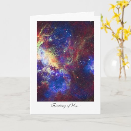 Carte Pensez à vous, Tarantula Nebula Stars (Fleur jaune)