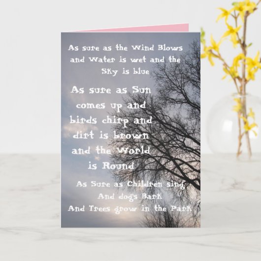 Carte Pensez à vous toujours carte! (Fleur jaune)