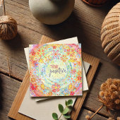 Carte Pensez Positif Orange Floral Inspirationnel