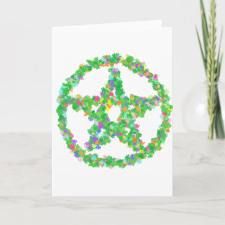 Carte Pentacle fleur et Feuille