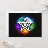 Carte pentagramme du Wiccan (Devant/Arrière en situation)