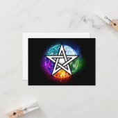 Carte pentagramme du Wiccan (Devant/Arrière en situation)