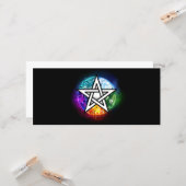 Carte pentagramme du Wiccan (Devant/Arrière en situation)