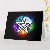 Carte pentagramme du Wiccan (Fleur jaune)