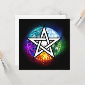 Carte pentagramme du Wiccan (Devant/Arrière en situation)