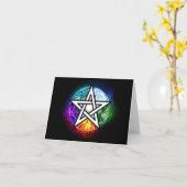 Carte pentagramme du Wiccan (Fleur jaune)