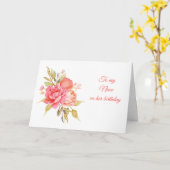 Carte Peoné et Rose Floral Bouquet Anniversaire (Fleur jaune)