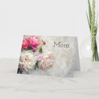 Carte Peoné rose et blanc avec arrière - plan dentelle
