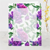 Carte Peonées d'aquarelle romantique violet magenta rose (Fleur jaune)