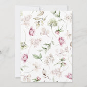 Carte Peonies Bourgogne rose Dîner de répétition florale (Dos)