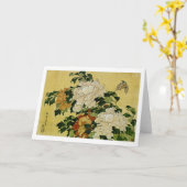 Carte Peonies et papillon (Fleur jaune)