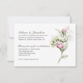 Carte Peonies Rose Bourgogne Floral Juste Marié (Dos)