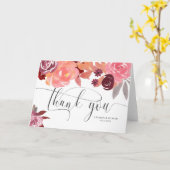 Carte peonies rustiques élégant script merci (Fleur jaune)