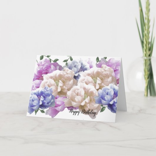 Carte Peony Anniversaire Voeux (Devant)