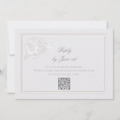 Carte Peony Modern Formal Élégant QR Réponse Mariage (Devant)