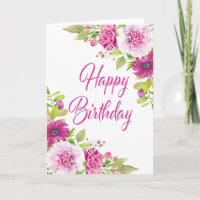 Peony rose Purple Daisy été Joyeux anniversaire