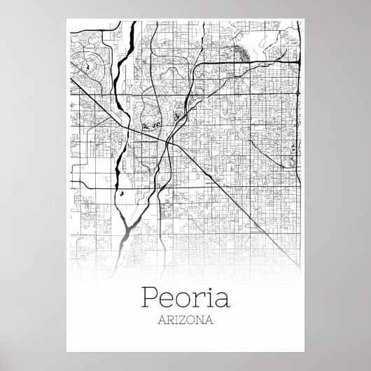 Carte Peoria - Arizona - Poster de la carte de vil (Devant)