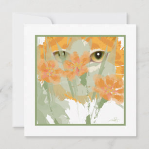 Carte Peper de feuillage de chats orange