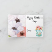 Carte Pépites d'aquarelle, Vase, Fête des Mères petit (Intérieur)