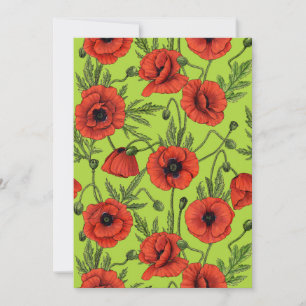 Carte Pépites, rouge et vert sur le vert citron