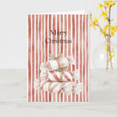 Carte Peppermint Red Stripes Christmas  (Fleur jaune)