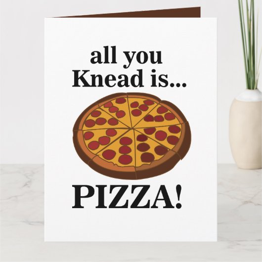 Carte Pepperoni Pizza Nourriture drôle (Devant)