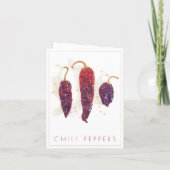 Carte PEPPERS CHILI Note Card + Texte (Dos)