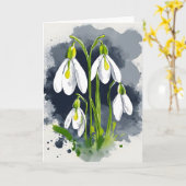 Carte Perce-neige - Fleurs aquarelle (Fleur jaune)