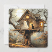 Carte Perche Lune - Fantôme & Chat dans l'arbre (Devant)