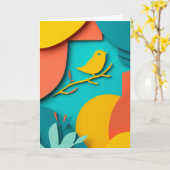 Carte Perchoir d'oiseau ensoleillé (Fleur jaune)