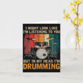 Carte Percussionist Drumming For Drum Set Lover Drummers (Fleur jaune)